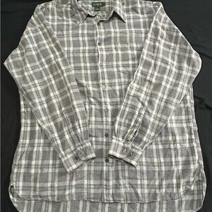 Vintage J. Crew Oarsman Men’s XLT Gray Plaid Long Sleeve Button Up Shirt